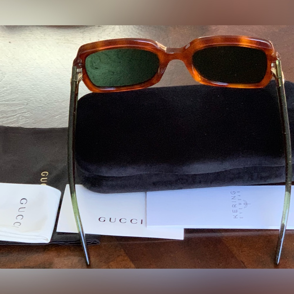 Gucci Brand New 54MM GG0036SN Cat3 Square Havana Green Sunglasses - Picture 17 of 17